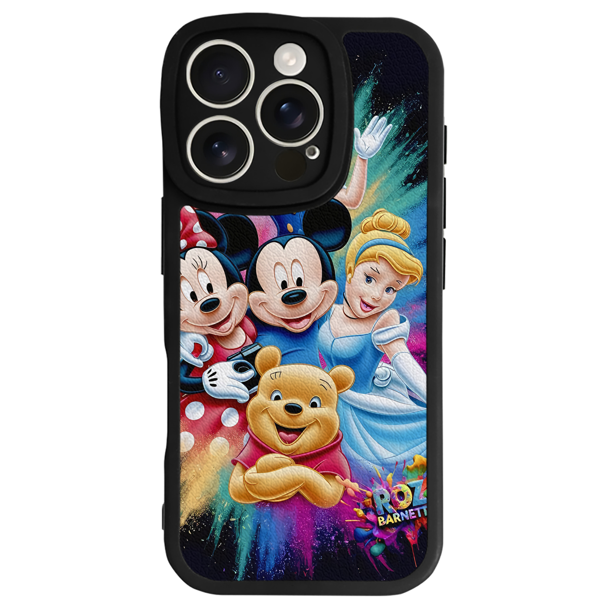（画像用） ミッキーマウス Mickey Mouse 【iPhone 16シリーズ対応】シリコンスマホケース（レザー調） 材質：シリコン